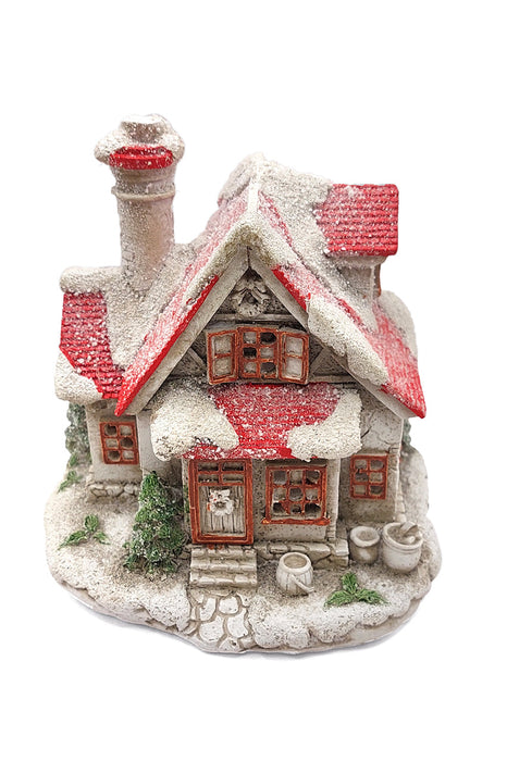 Christmas Ceramic Ornament - Festive Snow-covered House by Wizardi F07N7-18