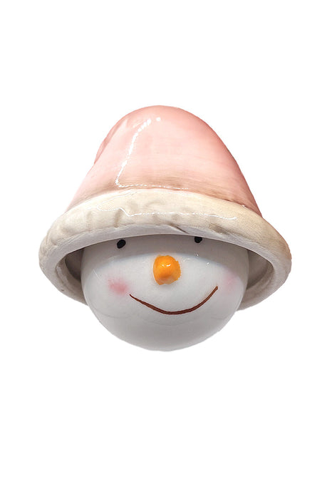 Christmas Ceramic Bell Ornament - Snowman with Hat by Wizardi F07N7-19
