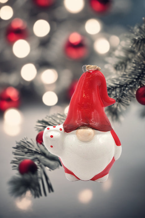 Christmas Ceramic Ornament - Gnome by Wizardi F07N7-22