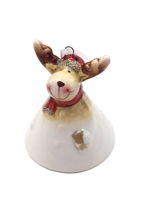 Christmas Ceramic Bell Ornament - Reindeer by Wizardi F07N7-23