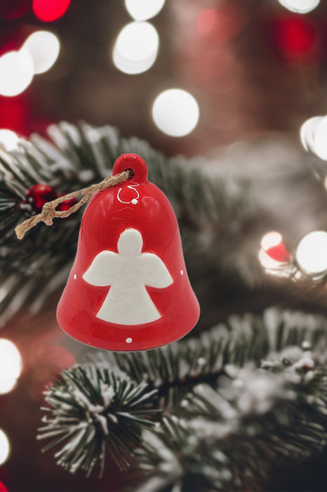 Christmas Ceramic Ornament - Angel Bell by Wizardi F07N7-26