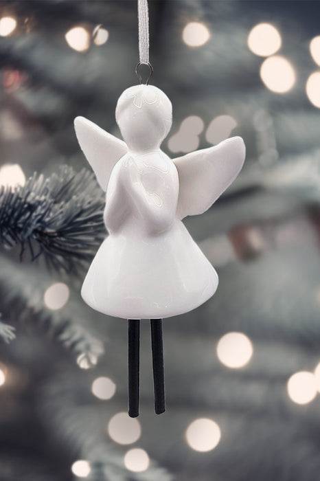 Christmas Ceramic Bell Ornament - Angel by Wizardi F07N7-27