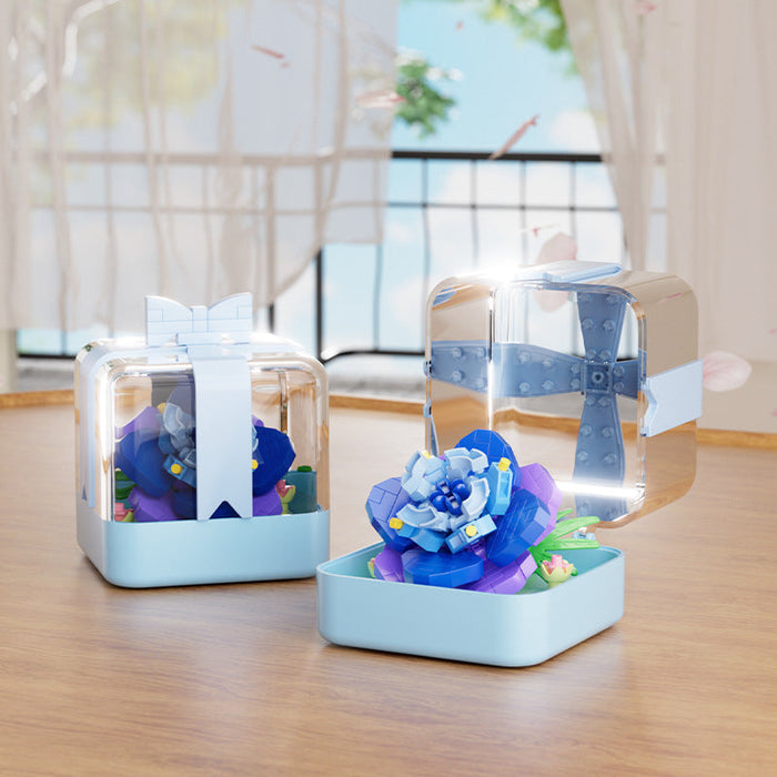 Blue Heart Mini Flower Building Blocks Kit F07AM11-11-091250803