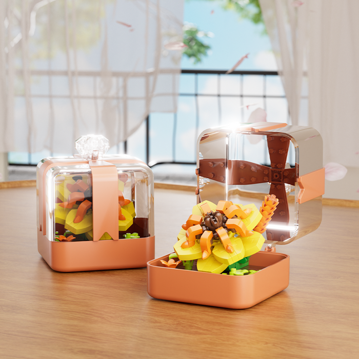 Orange Sun Mini Flower Building Blocks Kit F07AM11-11-091250805