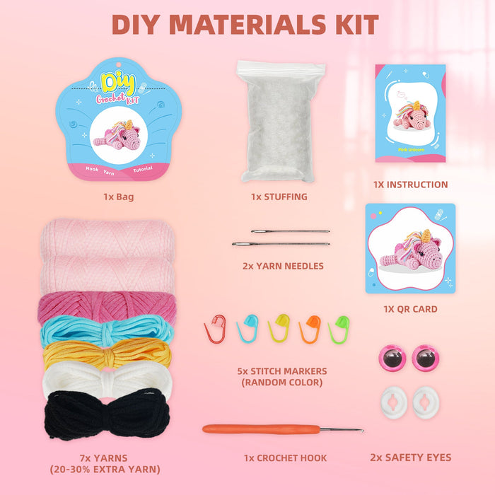 Unicorn Amigurumi Crochet Kit F07N8-M289