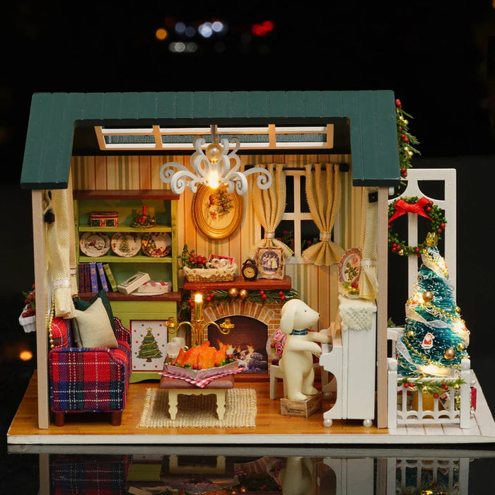 Miniature Wizardi Roombox Kit - Christmas Eve Dollhouse Kit