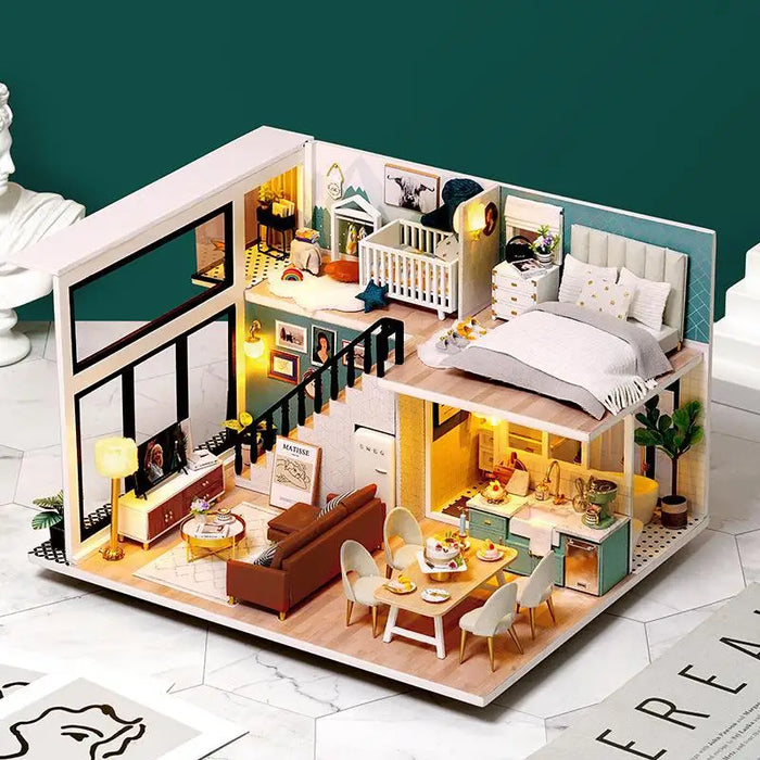 Miniature Wizardi Roombox Kit - House by the Sea. Dollhouse Kit