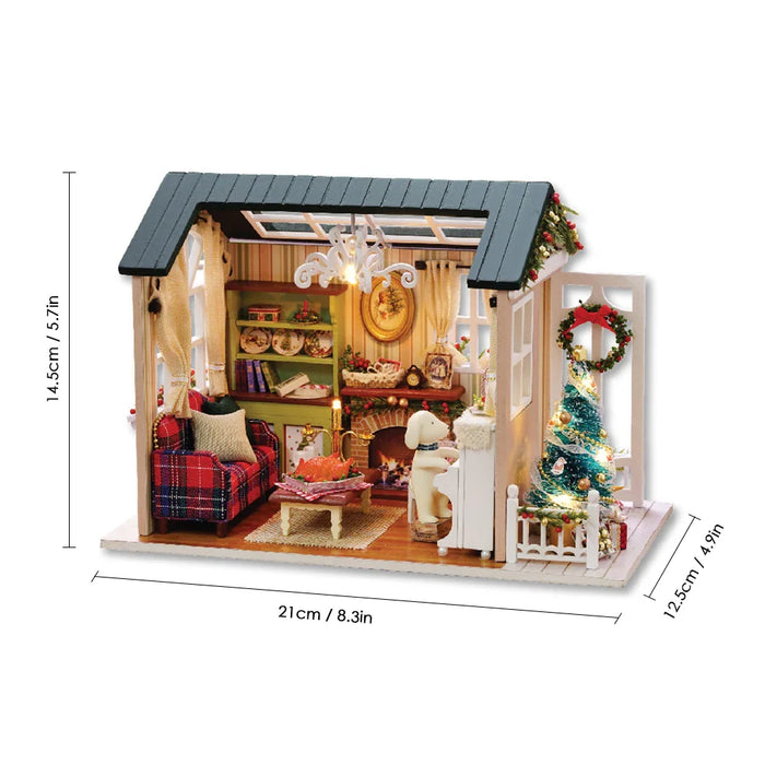 Miniature Wizardi Roombox Kit - Christmas Eve Dollhouse Kit