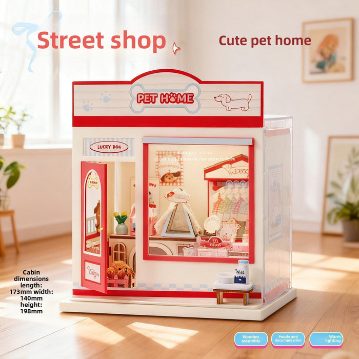 Pet Home Miniature Dollhouse Kit F07AM10-1-5-ECJW-75