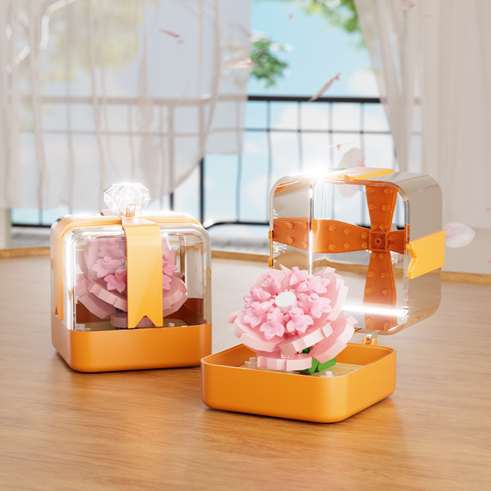 Pink Cherry Mini Flower Building Blocks Kit F07AM11-11-091250807