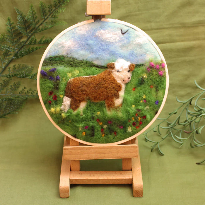 Felting Kit - Hereford Bull Needle Felt Kit