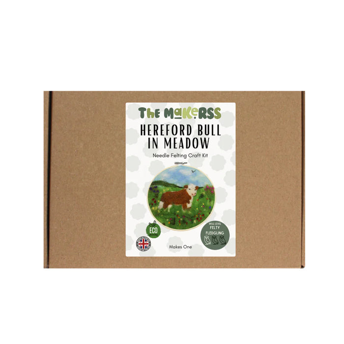 Felting Kit - Hereford Bull Needle Felt Kit