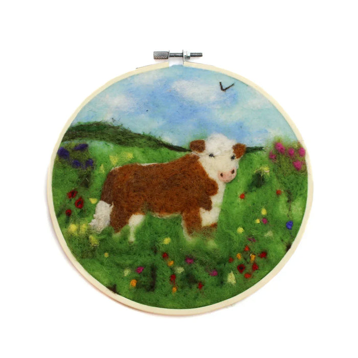 Felting Kit - Hereford Bull Needle Felt Kit