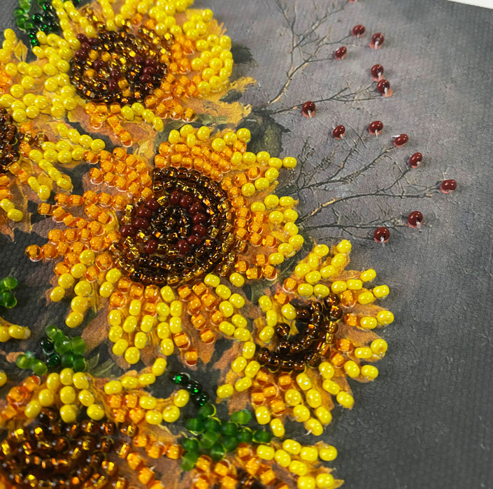 Mini Bead embroidery kit - Homely Sunflowers AM-269