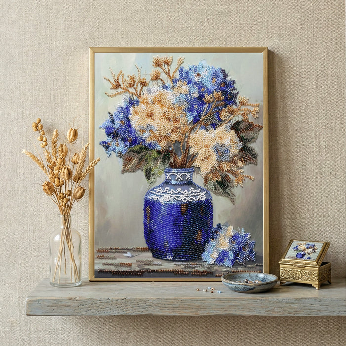Main Bead Embroidery Kit - Hydrangeas in Pocelain AB-975