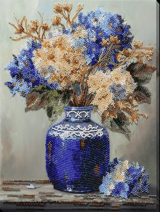 Main Bead Embroidery Kit - Hydrangeas in Pocelain AB-975
