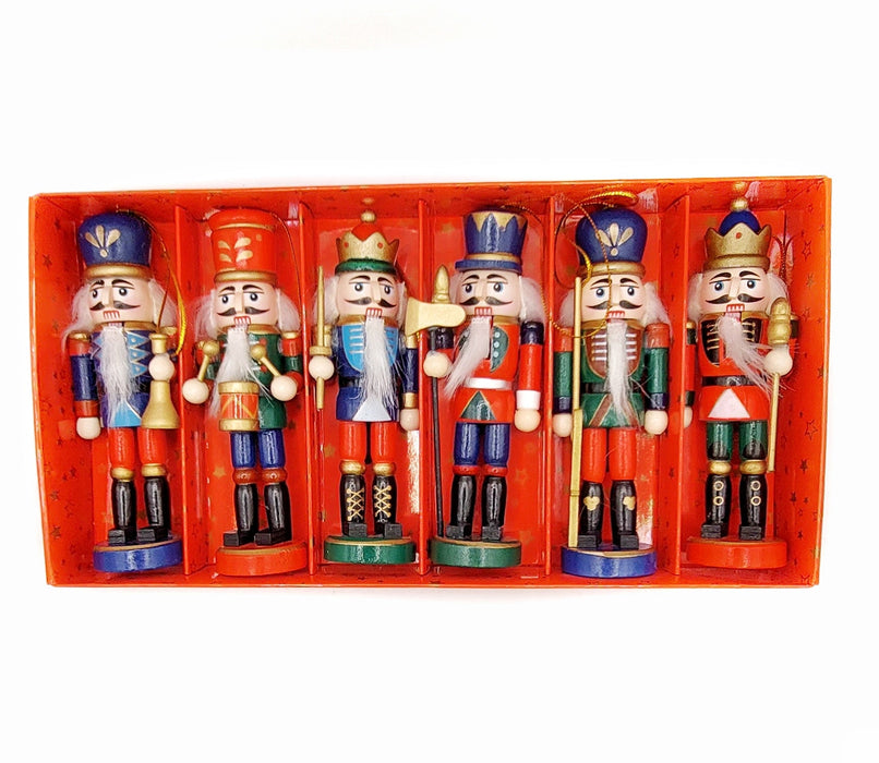 Christmas Nutcracker Set. Wizardi Classic Wooden Festive Decoration F07M14-6-N01617