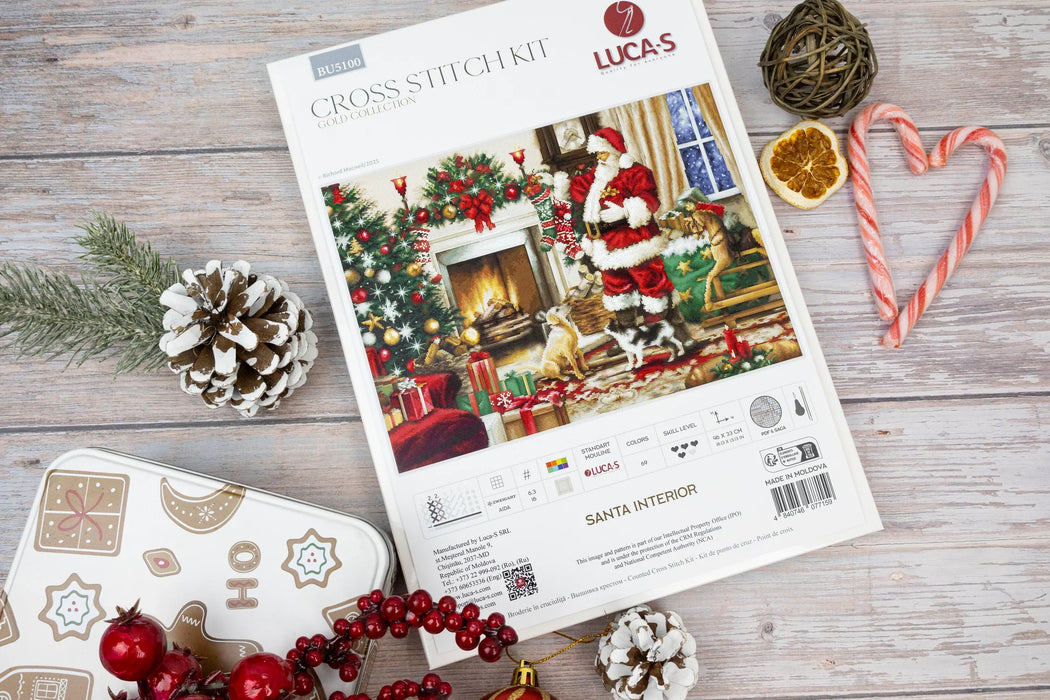 Santa Interior BU5100L Counted Cross-Stitch Kit