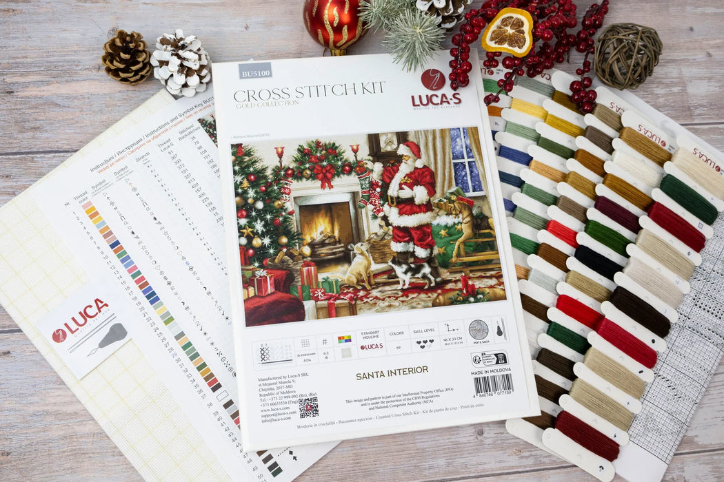 Santa Interior BU5100L Counted Cross-Stitch Kit