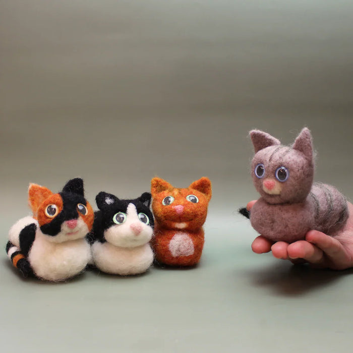 Felting Kit - Cartoon Cat Loaf Needle Felt Small CompleteKit - makes 1