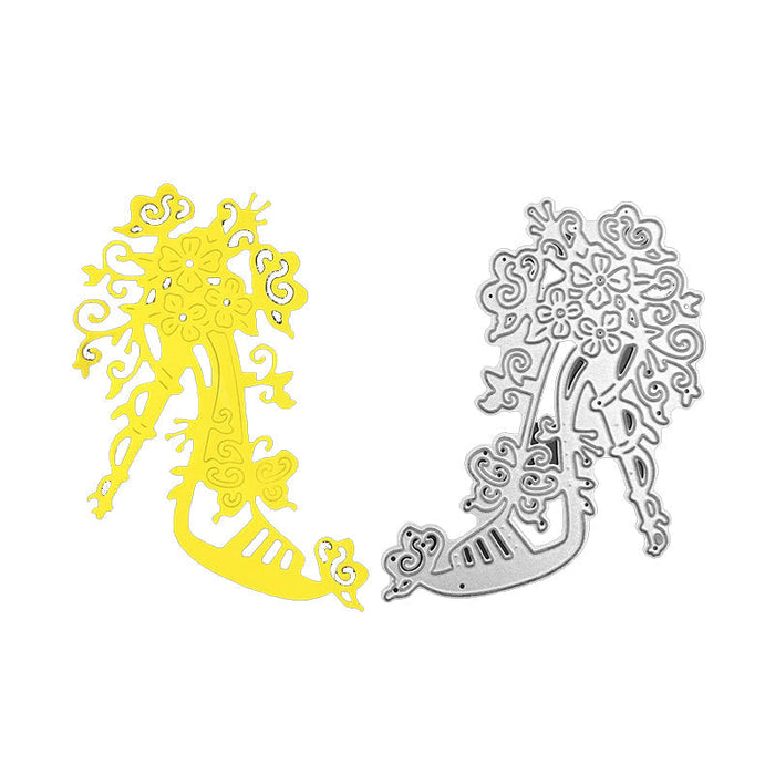 Floral High Heel Scrapbooking Cutting Die by Wizardi QJ85