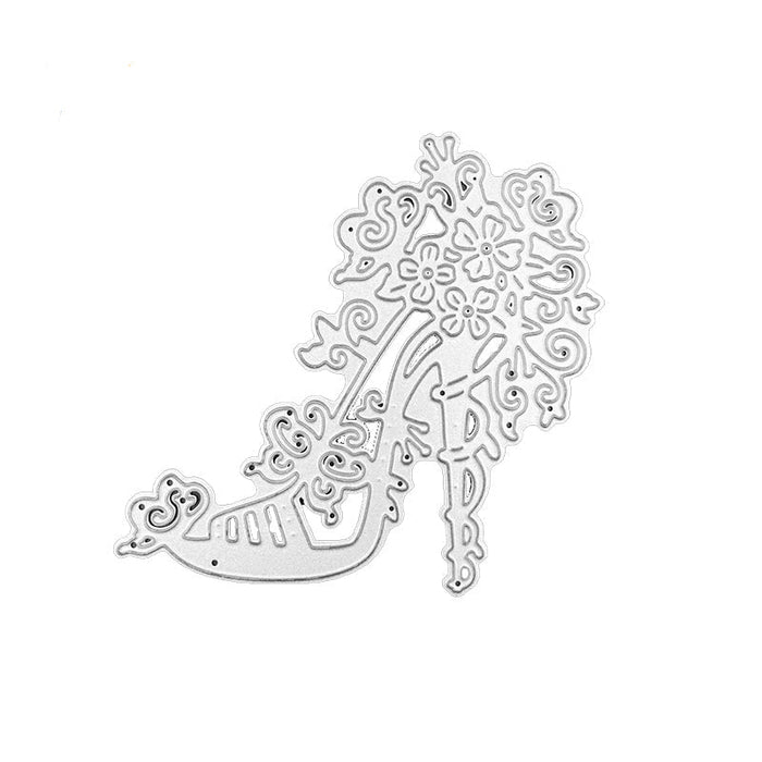 Floral High Heel Scrapbooking Cutting Die by Wizardi QJ85