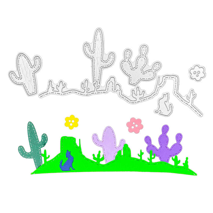 Cactus Border Scrapbooking Carbon Steel Cutting Die QJ81
