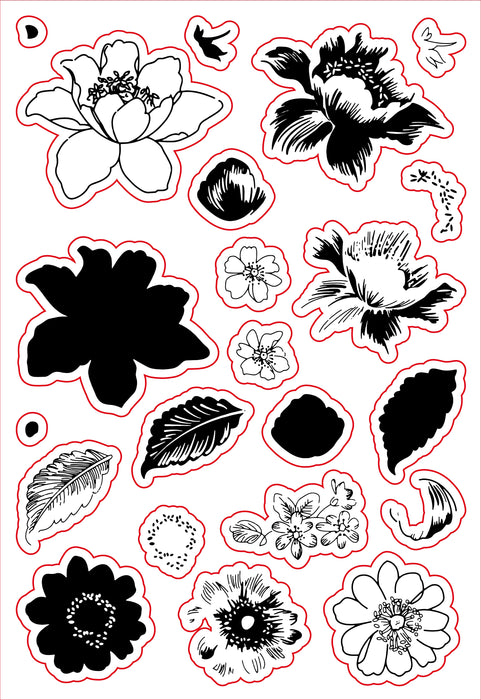 Layered Floral Clear Stamp & Metal Die Set QS06