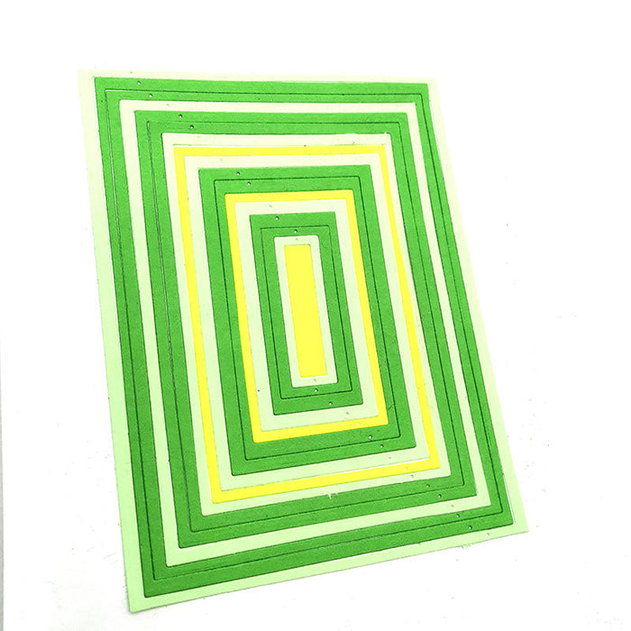 Nested Rectangles Scrapbooking Cutting Die by Wizardi QJ61