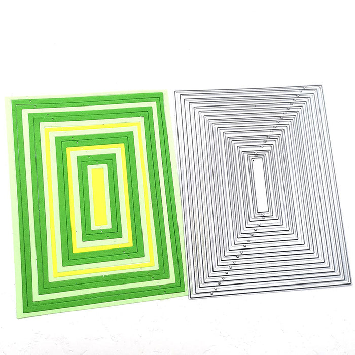 Nested Rectangles Scrapbooking Cutting Die by Wizardi QJ61