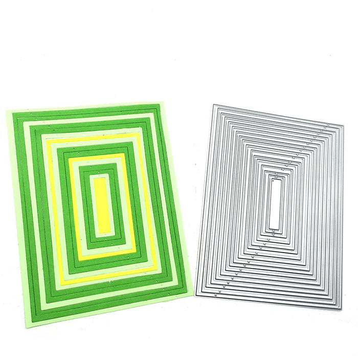 Nested Rectangles Scrapbooking Cutting Die by Wizardi QJ61