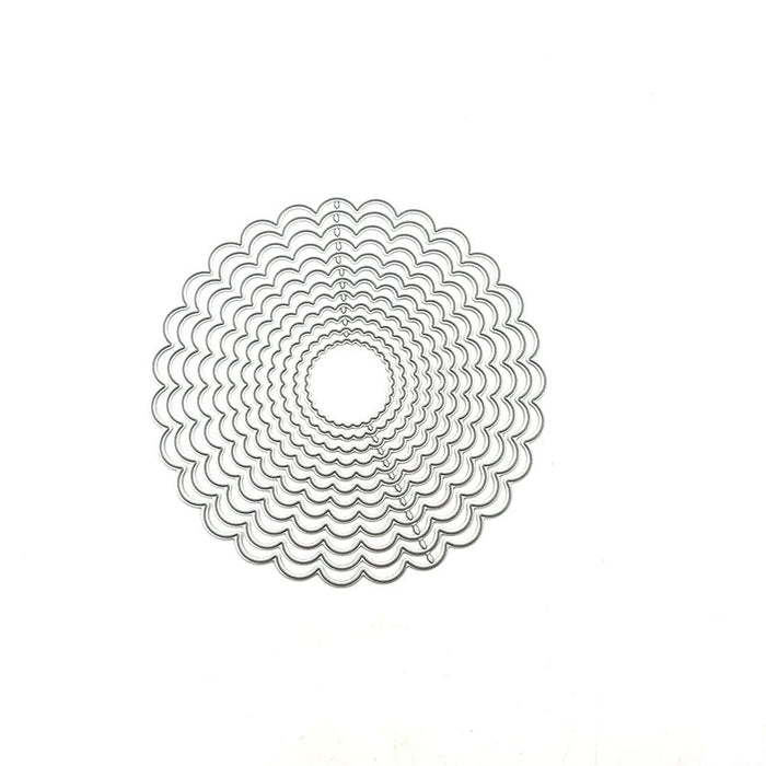 Scalloped Circle Scrapbooking Cutting Die by Wizardi QJ01