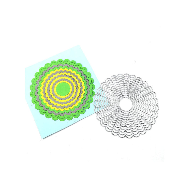 Scalloped Circle Scrapbooking Cutting Die by Wizardi QJ01