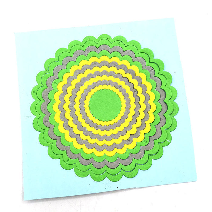 Scalloped Circle Scrapbooking Cutting Die by Wizardi QJ01