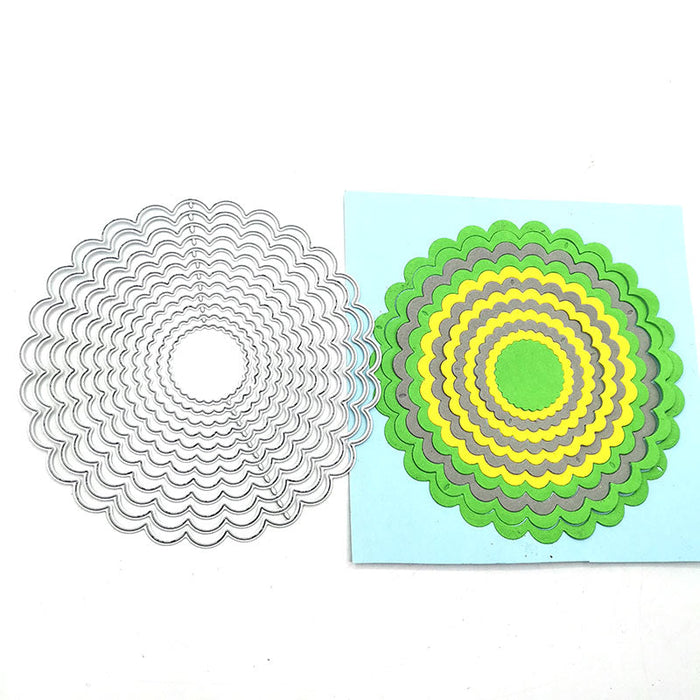 Scalloped Circle Scrapbooking Cutting Die by Wizardi QJ01