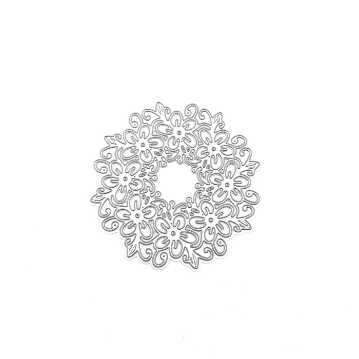 Round Floral Frame Scrapbooking Cutting Die by Wizardi QJ37