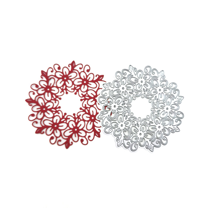 Round Floral Frame Scrapbooking Cutting Die by Wizardi QJ37