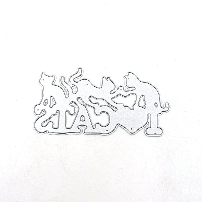I Love Cats Scrapbooking Cutting Die by Wizardi QJ95