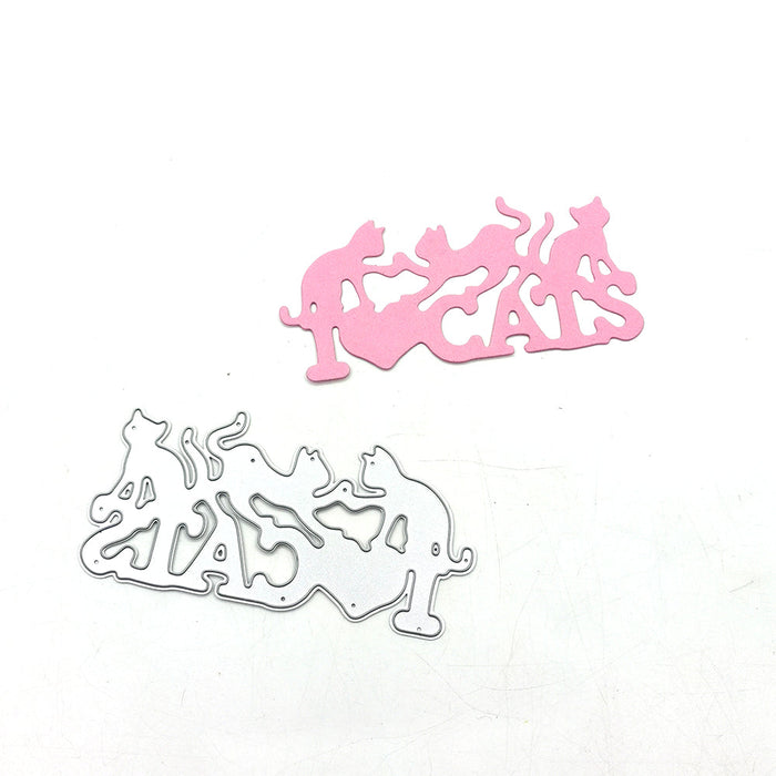I Love Cats Scrapbooking Cutting Die by Wizardi QJ95