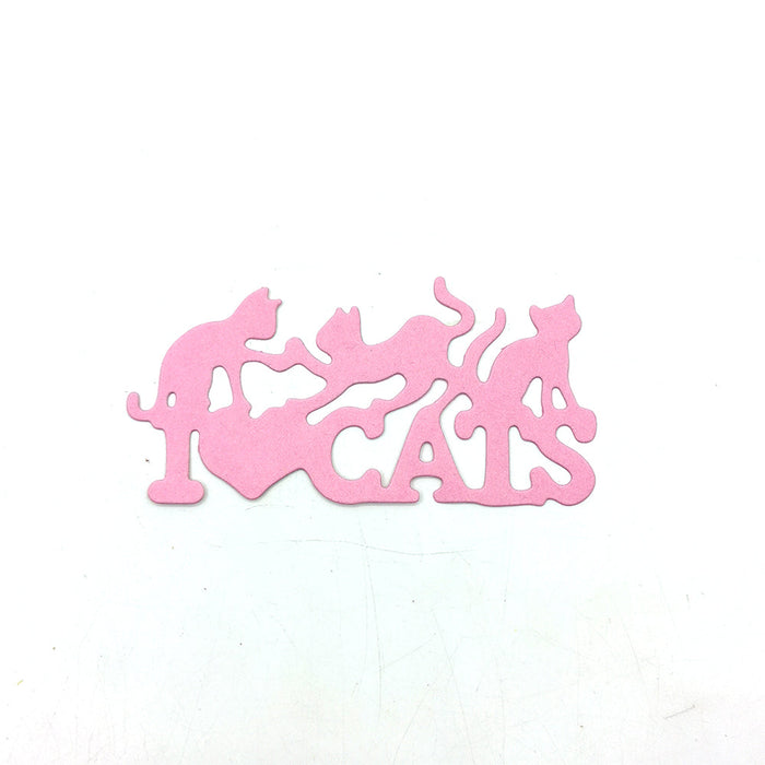 I Love Cats Scrapbooking Cutting Die by Wizardi QJ95