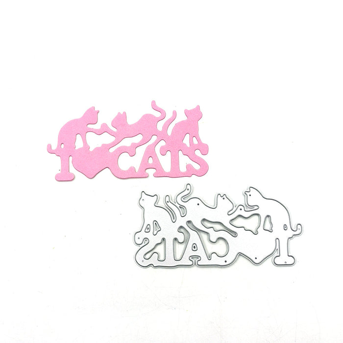 I Love Cats Scrapbooking Cutting Die by Wizardi QJ95