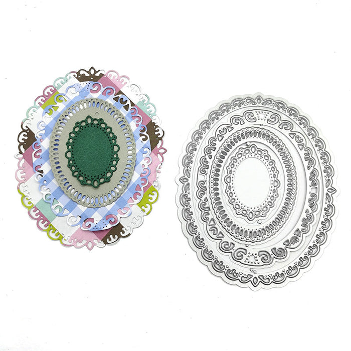 Oval Lace Scrapbooking Cutting Die by Wizardi QJ55