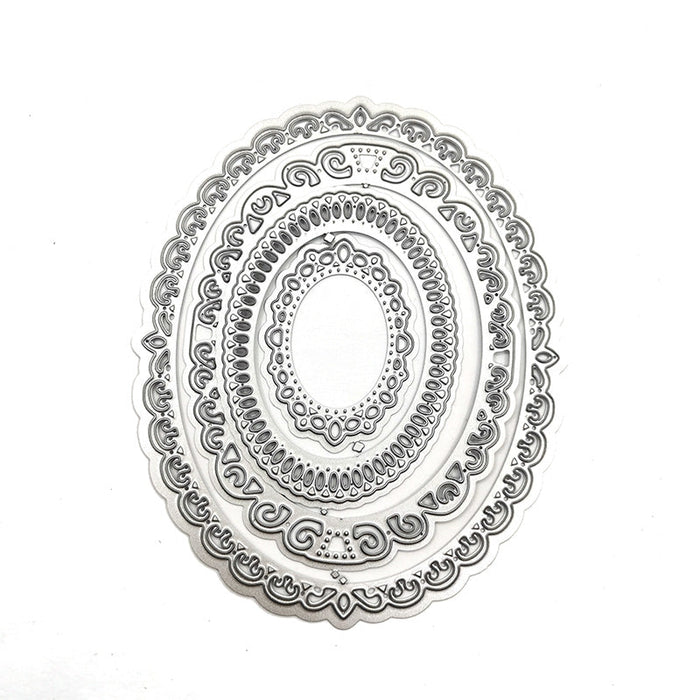 Oval Lace Scrapbooking Cutting Die by Wizardi QJ55
