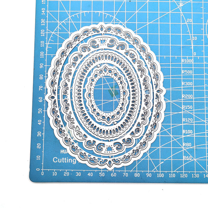 Oval Lace Scrapbooking Cutting Die by Wizardi QJ55