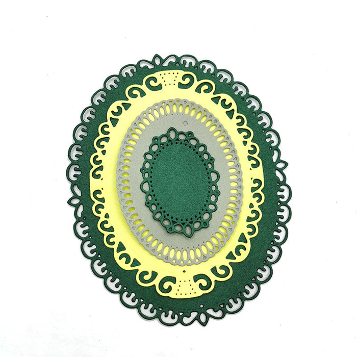 Oval Lace Scrapbooking Cutting Die by Wizardi QJ55