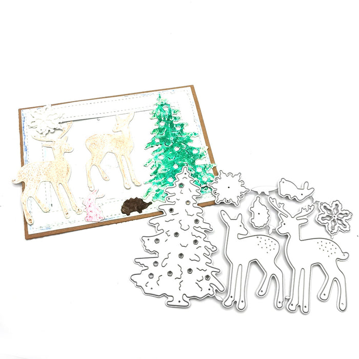 Winter Reindeer Scrapbooking Cutting Die by Wizardi QJ79