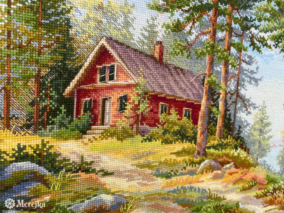Red Cabin in the Woods K-254 Counted Cross-Stitch Kit