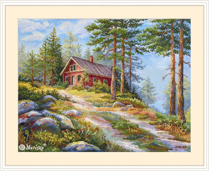 Red Cabin in the Woods K-254 Counted Cross-Stitch Kit