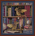 The Moth Hunters K-266 Counted Cross-Stitch Kit with two dragons on the bookshelf