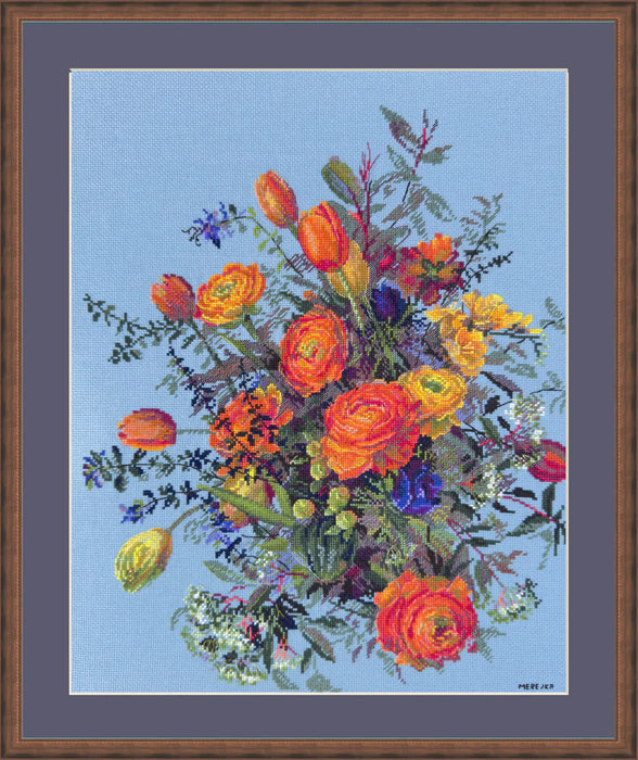 Sunlit Petals K-270 Counted Cross-Stitch Kit